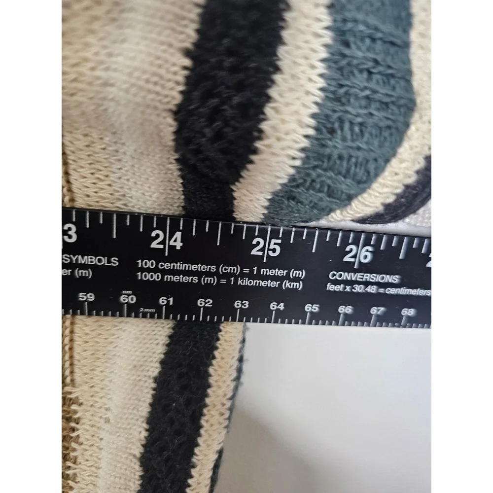 [Grandpacore] J. Ferrar 3D Knit Cardigan Mens Large  Green Striped Coogi Style